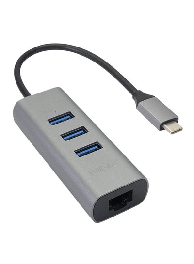 Buy Neo C-UE Gigabit Ethernet Adapter USB-C to 3-Port USB  3.0 For Windows OS, Mac OS, Chrome OS Grey in UAE