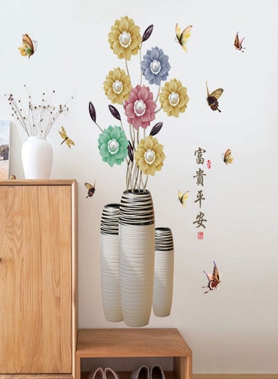 Buy Vase Printed Wall Sticker Multicolour 60x90centimeter in Saudi Arabia
