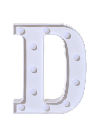 اشتري Alphabet Led Letter Lights Light Up White Plastic Letters Standing Hanging D أبيض 22X18X4.5 سنتيمتر في الامارات