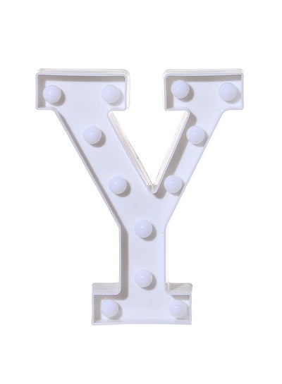 Buy Y Alphabet LED Alphabet LED Letter Lights Light Up White Plastic Letters Standing Hanging Letter Light White 22x18cm in Saudi Arabia