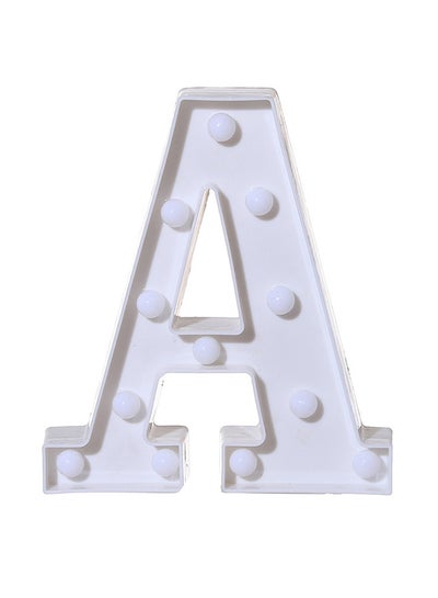 Buy A Letter Battery Powered Free Standing Hanging Eye-catching LED Light White 22x18x4.5cm in Egypt