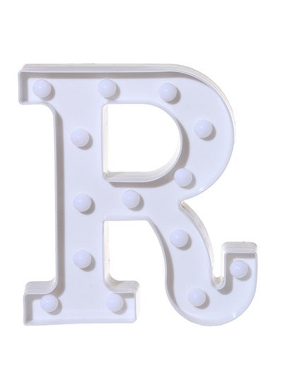Buy R Letter Battery Powered Free Standing Hanging Eye-catching LED Light White 22x18x4.5cm in UAE