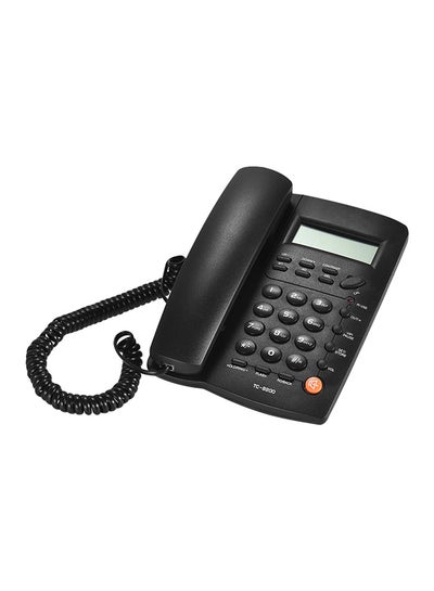 Buy Desktop Corded Telephone Phone with LCD Display 20 x 15 x 6cm Black in Saudi Arabia