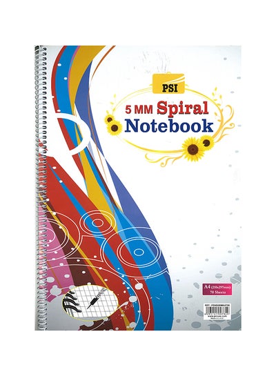 Buy A4 Size Spiral Notebook, 70 Pages Multicolour in UAE