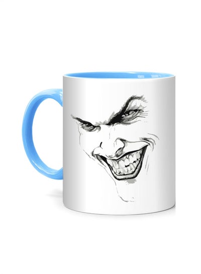 Buy Joker Devil Laugh Design Printed Mug White/Blue in UAE