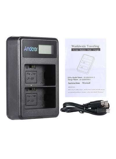 Buy 2-Pack Lp-E8 Rechargeable Led Display Li-Ion Battery Charger Black in Saudi Arabia