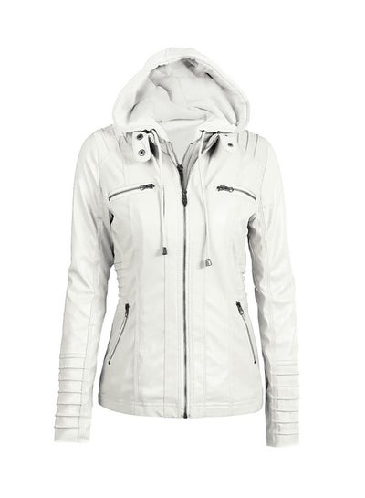 Buy Hooded Neck Jacket White in UAE