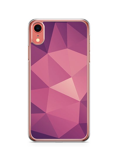 Buy Transparent Edge Protective Case Cover For Apple iPhone XR Purple Geomaterical Pattern in UAE