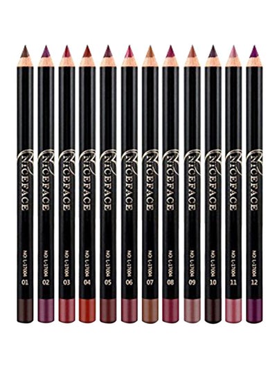 Buy Niceface 12 Color Lip Pencil Multicolour in UAE