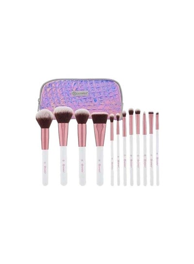 Buy 12-Piece Makeup Brush Set White/Pink/Brown in Egypt