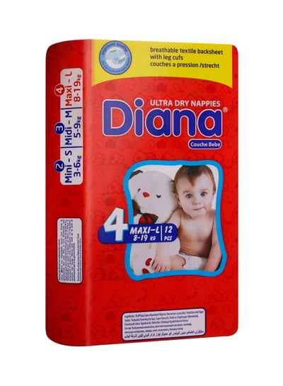 Diaper Size 4 Maxi 8 19 Kg 12 Count Price In Uae Noon Uae Kanbkam