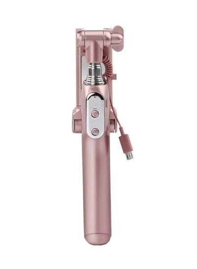 Buy Selfie Stick Monopod With Bluetooth Remote Shutter Pink in UAE