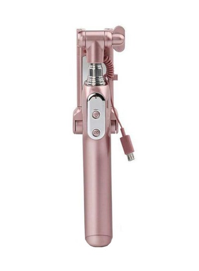 Buy Selfie Stick Monopod With Bluetooth Remote Shutter Pink in Saudi Arabia