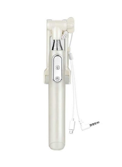 Buy Monopod Selfie Stick With Bluetooth Remote Control White in Saudi Arabia