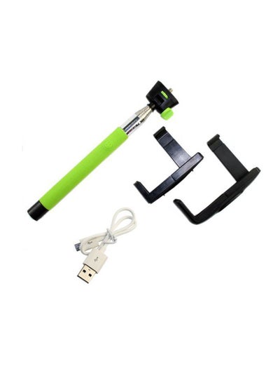 Buy Bluetooth Control Handheld Monopod Selfie Stick Green in Saudi Arabia