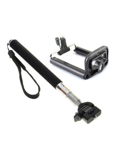 Buy Monopod Selfie Stick With Telescopic Grip Black in UAE