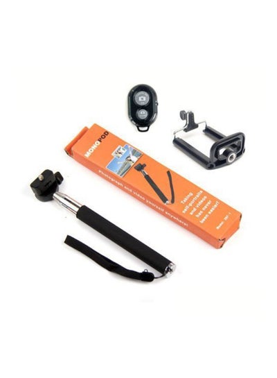 Buy Monopod Selfie Stick With Bluetooth Remote Control Black in UAE