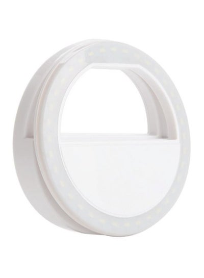 Buy Portable Clip-on Mini Selfie Ring Light Lamp Fill-in Light Night For Smartphone White in UAE