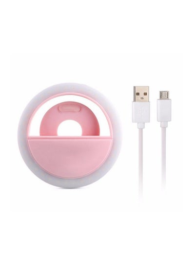 اشتري Led Ring Selfie Light For Smartphone Pink/White في الامارات