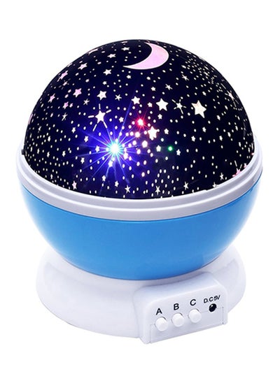 Buy LED Night Light Projector Moon Lamp Blue 12 x 12 x 13.5centimeter in UAE