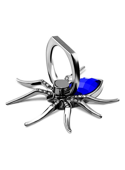 Buy Spider Metal Finger Ring Mobile Phone Stand Holder Bracket Silver/Blue in Saudi Arabia