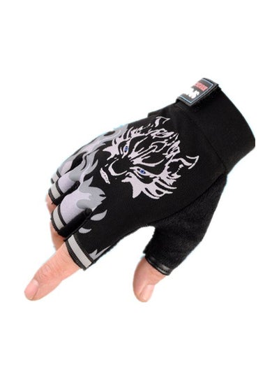 Buy Wolf Printed Silicone Anti-Slip Gloves Free size in Egypt