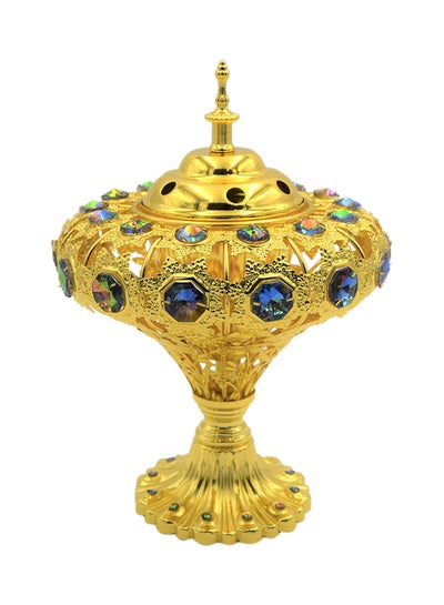 Buy Bakhour Incense Burner Gold 9x13centimeter in Saudi Arabia