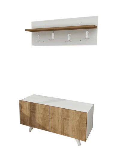 Buy Set Of Cloth Hanger And Storage Cabinet White/Beige in Saudi Arabia