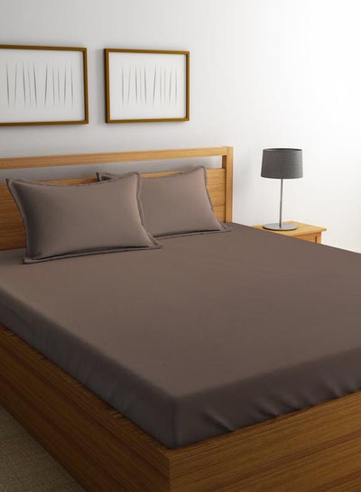 Buy Percale Duvet Cover Cotton Brown King in UAE