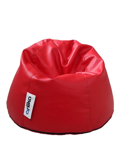 Buy Small Puff Leather Bean Bag Red 78×50cm in UAE