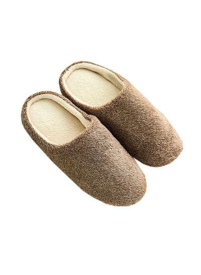 Buy New Soft Plain Slippers Brown in UAE