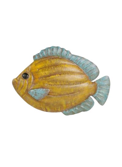 Buy Fish Design Wall Hanging Ornament Beige/Blue 27x2x18centimeter in Saudi Arabia