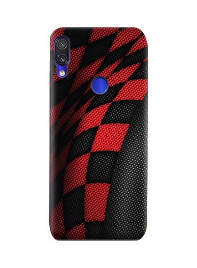 Buy Sports Pattern Protective Case Cover For Xiaomi Redmi Note 7 Black/Red in UAE