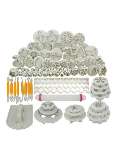 Buy 68-Piece Fondant Cutter Set White in Saudi Arabia