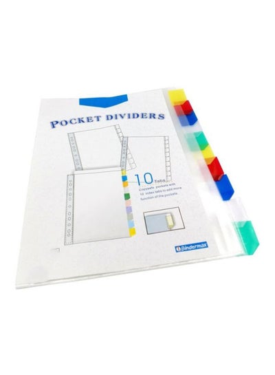 Buy A4 Size Pocket Index Divider White/Blue/Red in Saudi Arabia