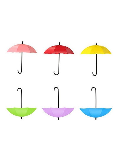 Buy 6-Piece Umbrella Shape Hanger Hook Multicolour 11X6X2centimeter in Saudi Arabia