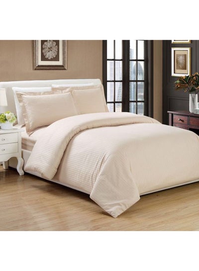 Buy 6-Piece Comforter Set Microfiber Beige King in UAE