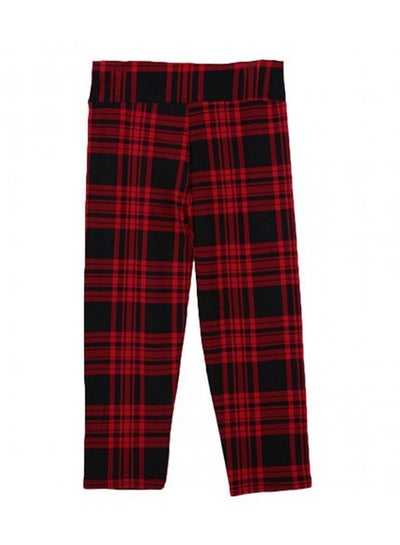 Buy Vintage Print Cropped Yoga Pants Red/Black in UAE