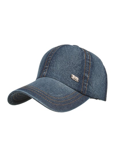 Buy Adjustable Denim Baseball Cap Dark Blue in UAE