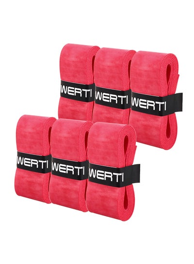 اشتري 6 Piece Tennis Racket Grips Anti-Skid Badminton Racquet Grips Vibration Overgrip Sweatband في الامارات