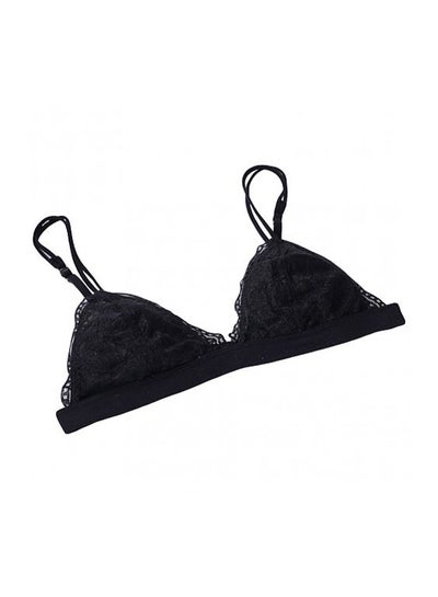 Buy Push Up Lace Gauze 3/4 Cup Bra Black in UAE