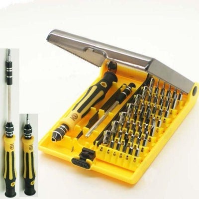 اشتري 45-Piece Cell Phone Repair Screwdriver Tool Kit أصفر/أسود في الامارات