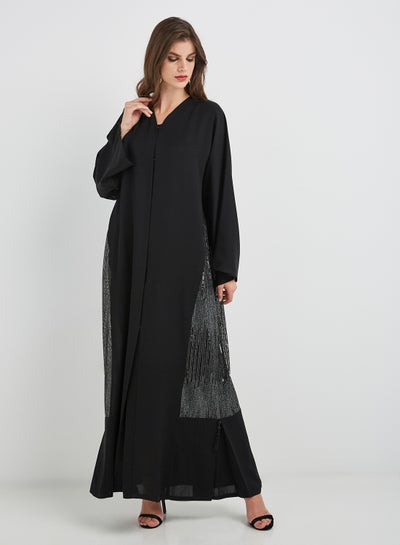 Buy Shimmer Detailed Abaya Black in UAE