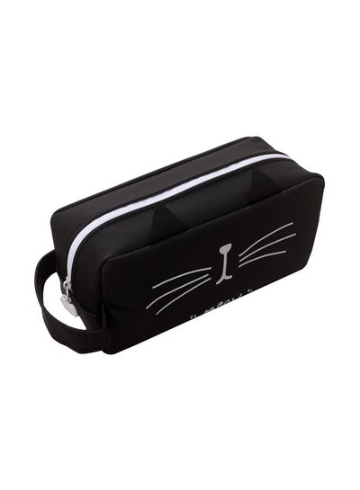 Buy Adorable Cat Design Pencil Case Black in Saudi Arabia