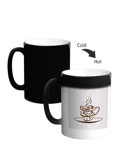 اشتري Ceramic Magic Coffee Mug With Handle Black في مصر