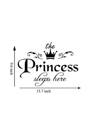 Buy Princess Sleeps Here Wall Sticker Black in UAE