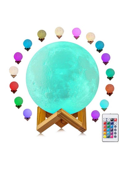 Buy 16 Colors 3D Printing Moon LED Light Multicolour 5.9inch in Saudi Arabia