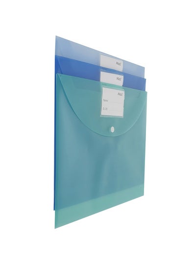 اشتري 3-Piece Plastic Folder Set أزرق / أخضر في الامارات