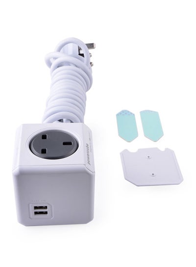 Buy PowerCube Extended USB, UK Socket White in Saudi Arabia