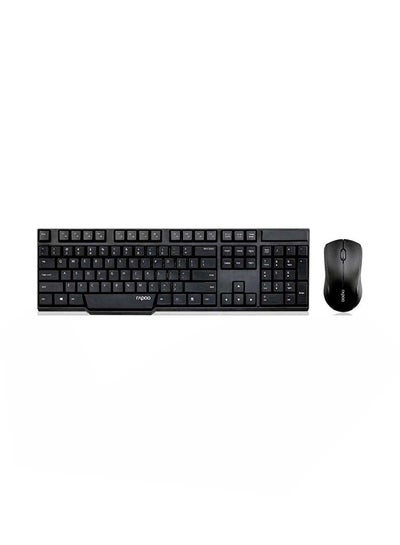 اشتري Rapoo 1830 Wireless Keyboard And Mouse Combo Bundle Black 11328 / في الامارات